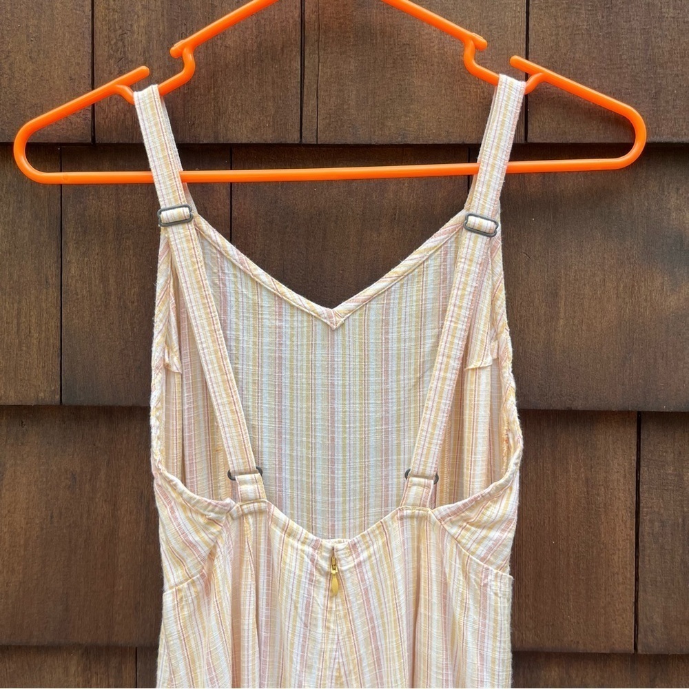 Roxy Feelings Explained Banana Creme Maui Stripe Cropped Jumpsuit Size XSmall - Picture 12 of 16